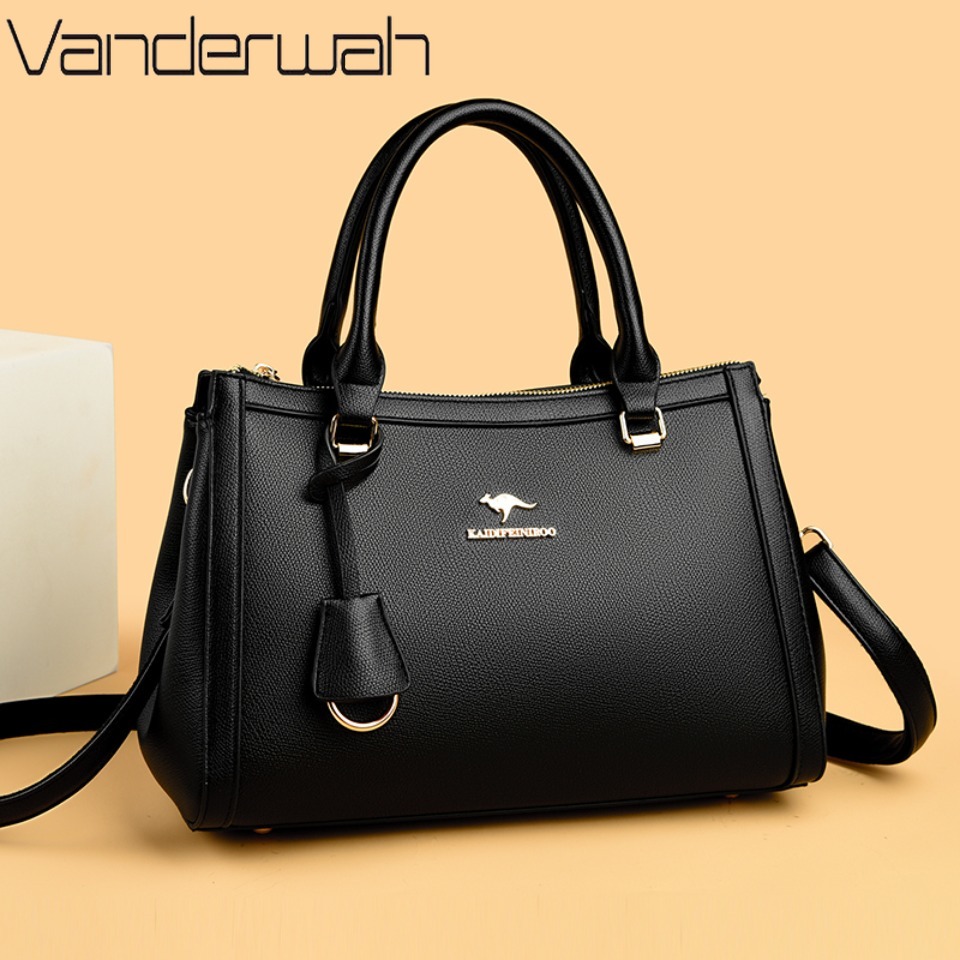 Leather Work Handbags - Kangaroo Brand Soft Pu Leather Shoulder