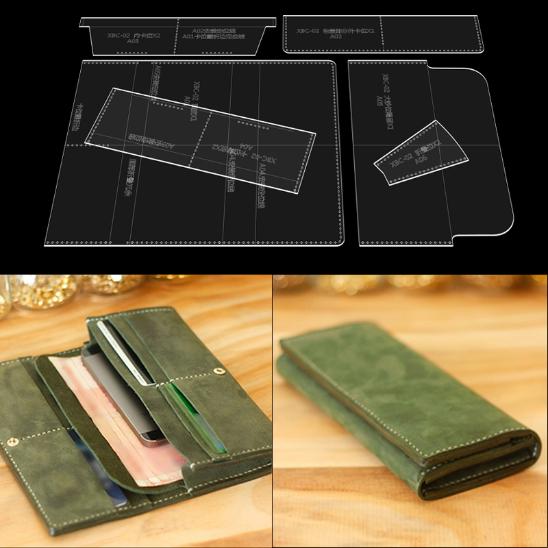 Leatherwork Tool Kit - YOMDID Long Wallet Template Leather Tools