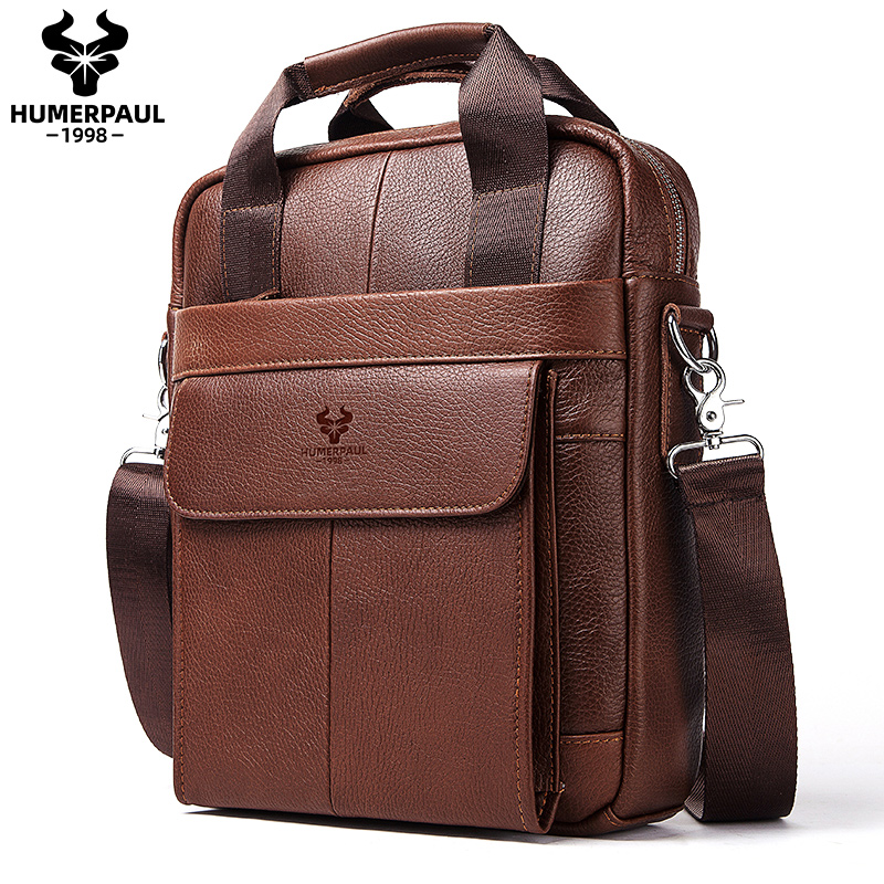 Leather Work Bag Mens - Durable Genuine Leather Bags for Men