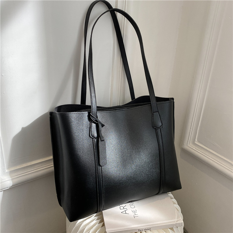 Classic Black Faux Leather Tot - Leather Work Handbags review and price