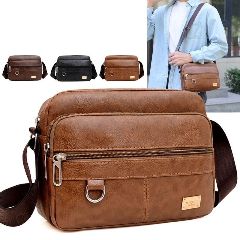 Leather Men's Sling Bag Messen - Leather Work Bag Mens review and price