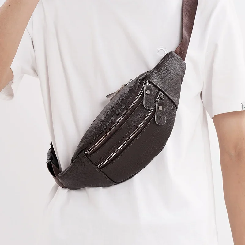 Genuine Leather Men’s Waist Ba - Leather Work Bag Mens review and price