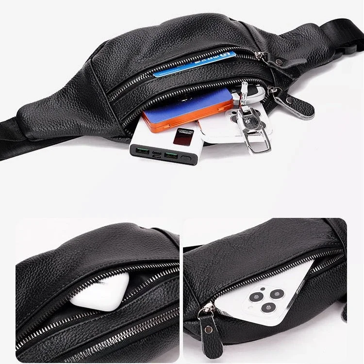 Genuine Leather Men’s Waist Ba - Leather Work Bag Mens review and price