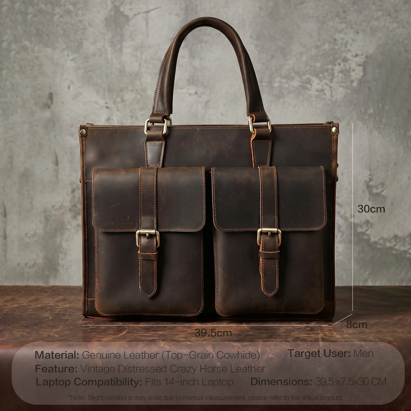 Vintage Genuine Leather Men Cr - Leather Work Bag Mens review and price