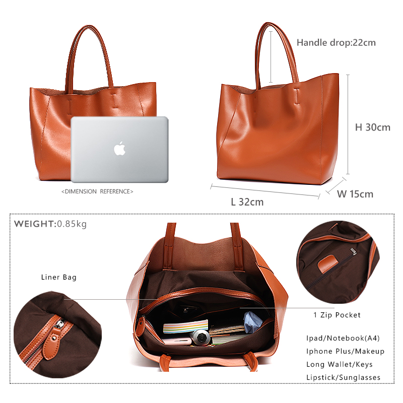 Minimalist Big Tote Bag Women  - Leather Work Handbags review and price