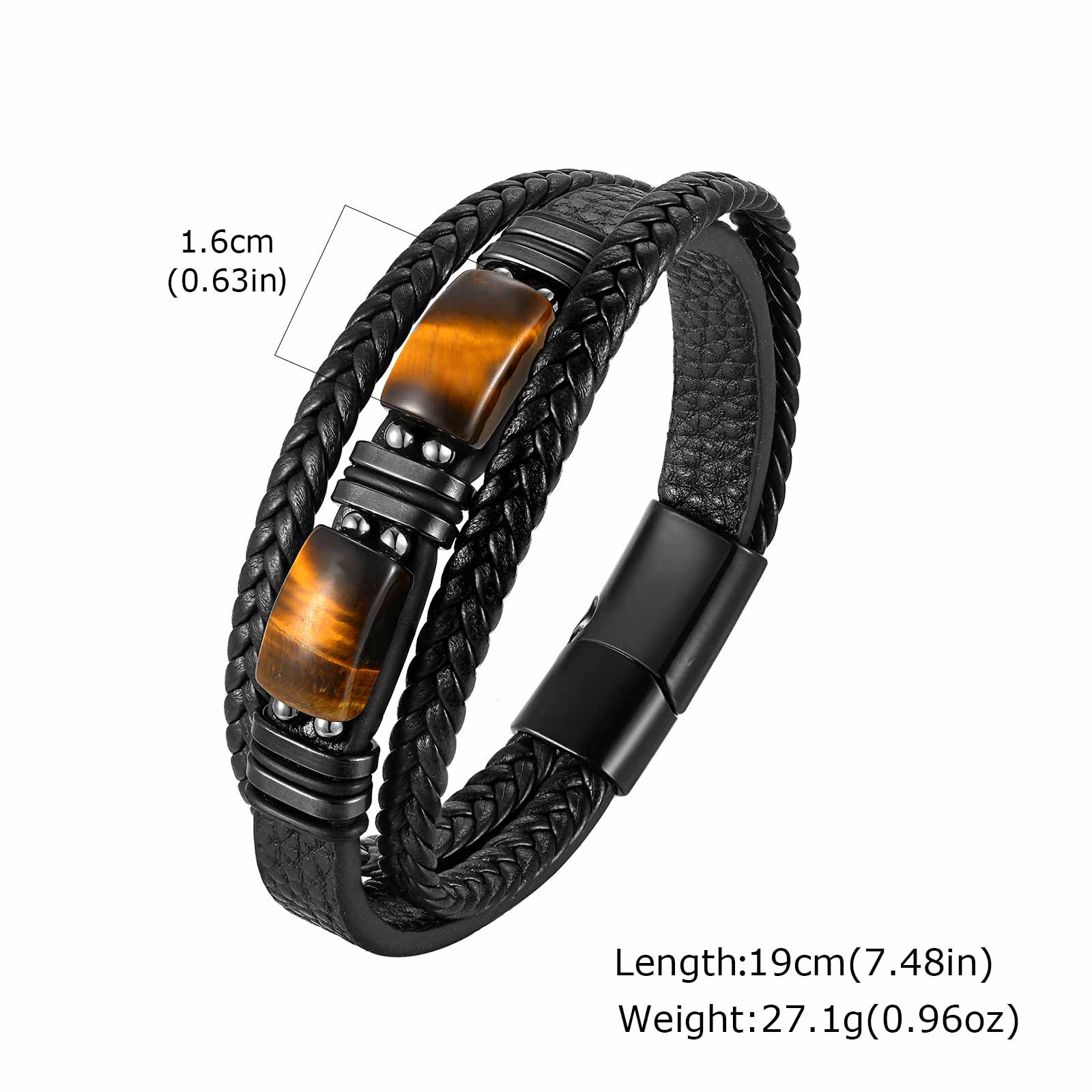 Men Braided Leather Bangle Tig - Leatherwork Logo review and price