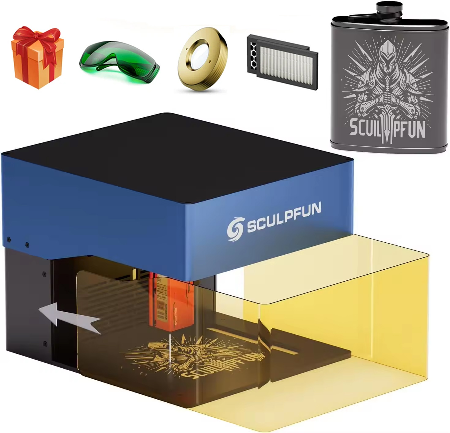 Sculpfun iCube Pro 10W Laser E - Leatherwork Logo review and price