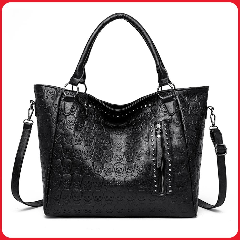 Punk Skull Crossbody Bag PU Le - Leather Work Handbags review and price