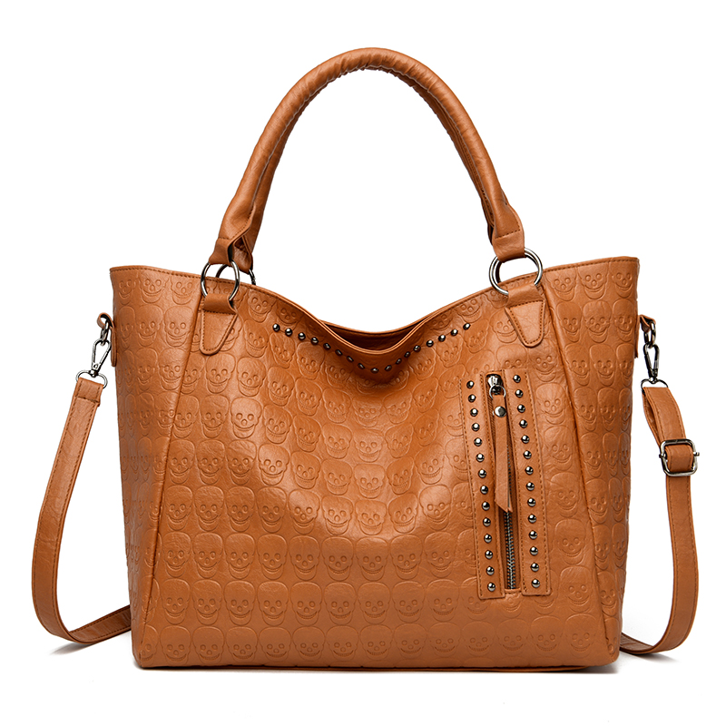 Punk Skull Crossbody Bag PU Le - Leather Work Handbags review and price