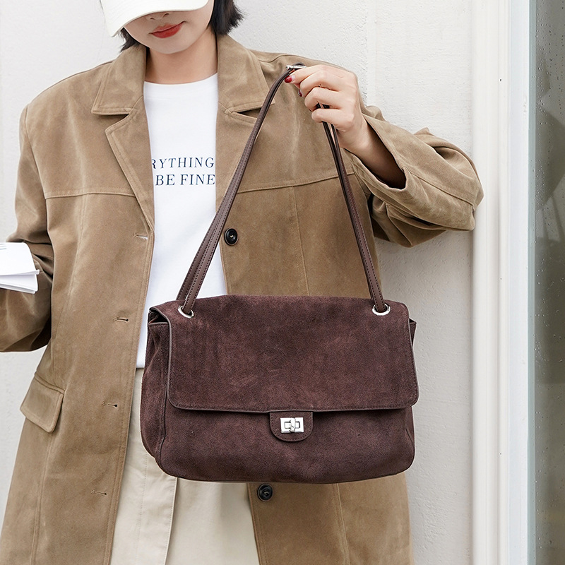 Genuine Suede Leather Underarm - Leather Work Handbags review and price
